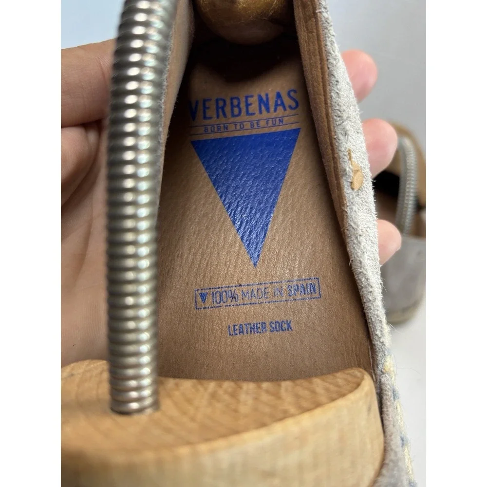 Verbenas Carmen Shoes Womens Size‎ EU 40 Taupe Suede Espadrille Slip On Comfort